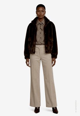 Zero fake fur bontjas bruin