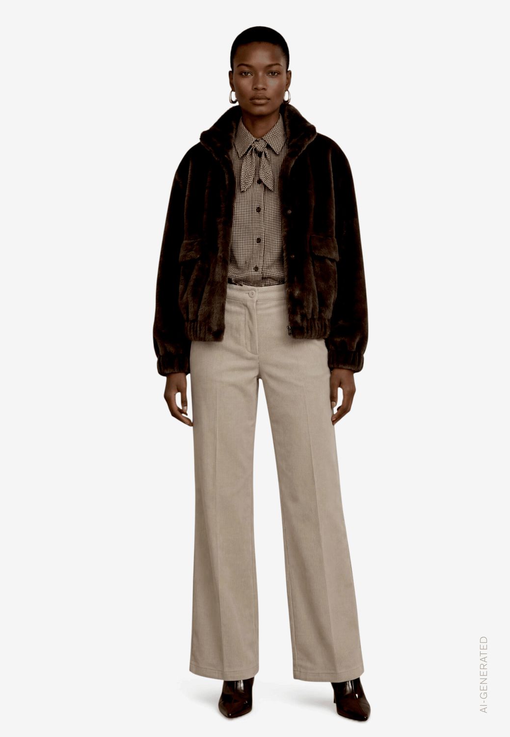 Zero fake fur bontjas bruin