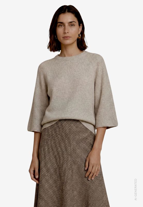 Zero gebreide pullover beige