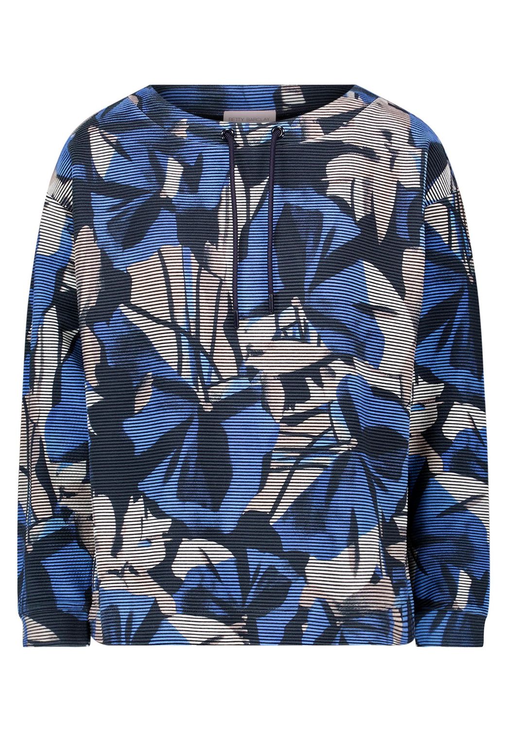 So Cosy trui lange mouw beige/blauw
