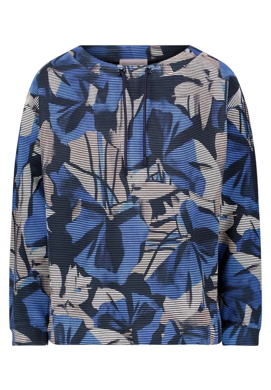 So Cosy trui lange mouw beige/blauw