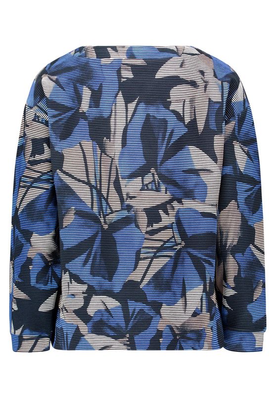 So Cosy trui lange mouw beige/blauw