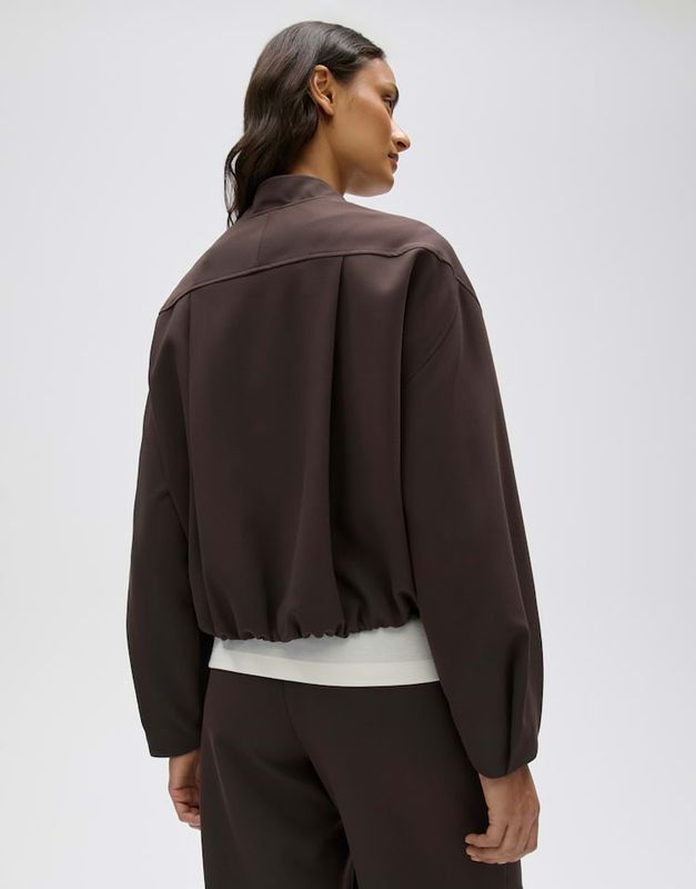 Opus Blouson met ballonzoom, regular fit Bruin