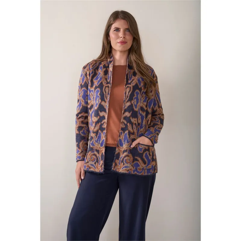 Roberto Sarto Vest sjaalkraag jacquard Blauw