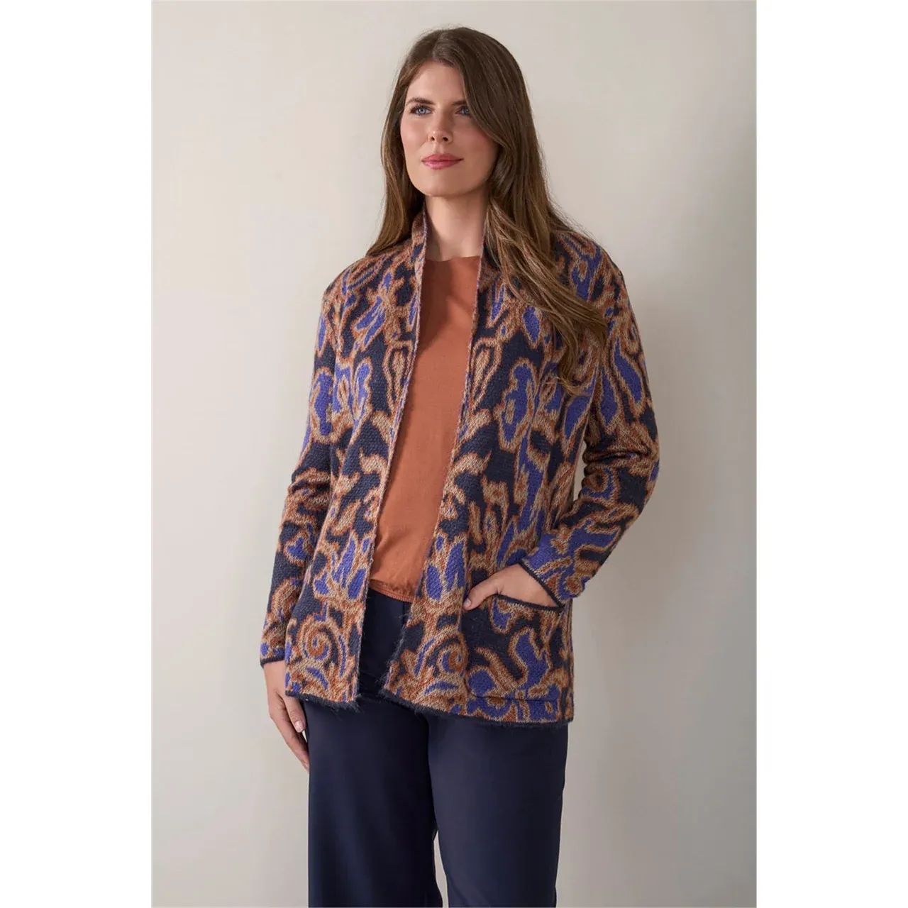 Roberto Sarto Vest sjaalkraag jacquard Blauw
