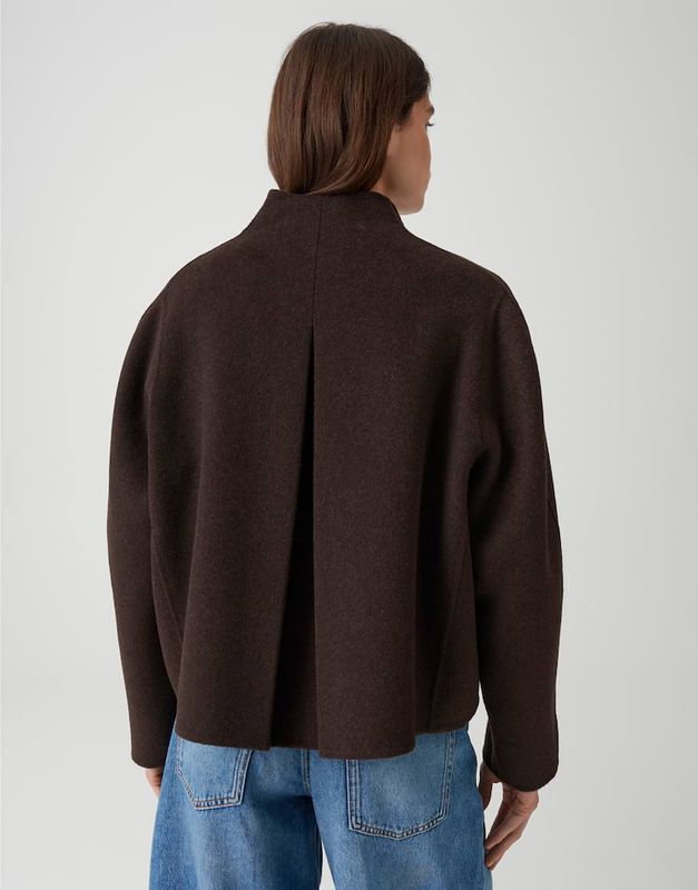 Opus Jas van dubbellaagse wol oversized pasvorm