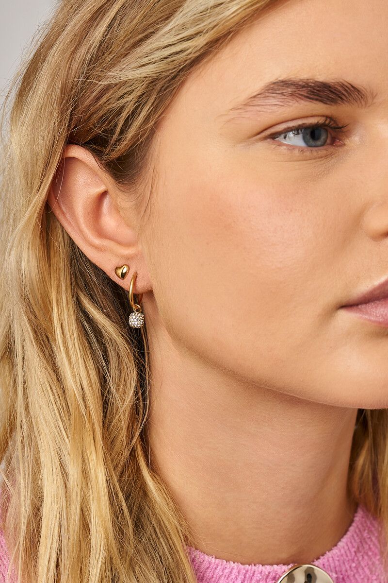 My Jewellery Love oorringen met vierkante strass steen