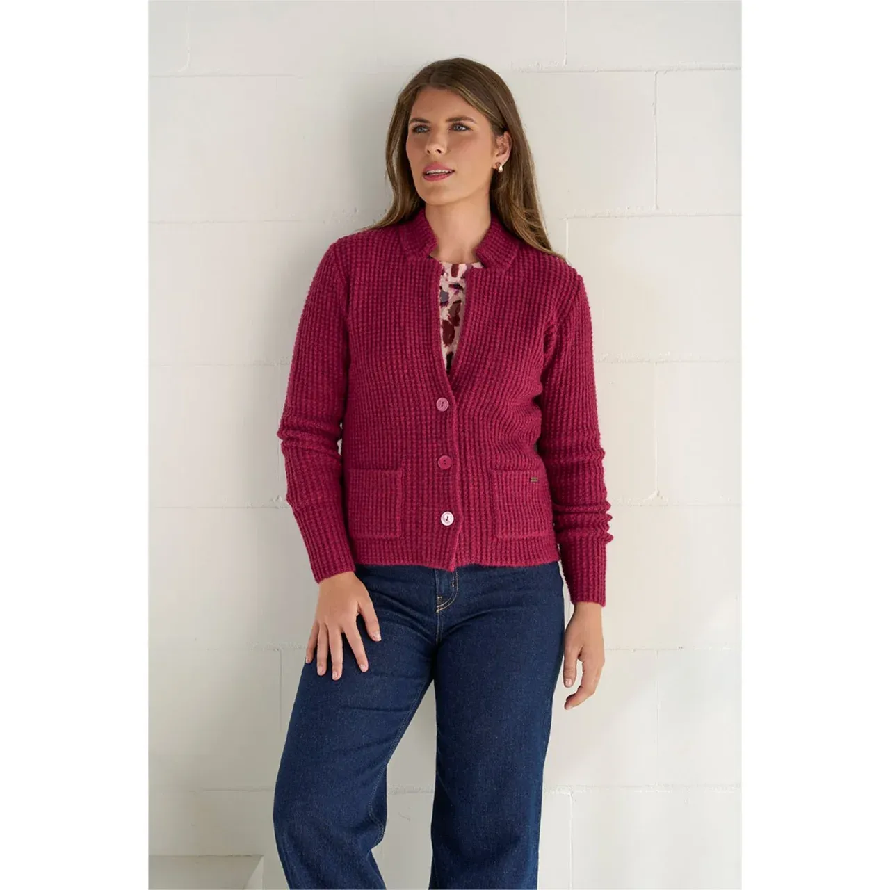 Roberto Sarto Vest ronde hals opstaand Rood