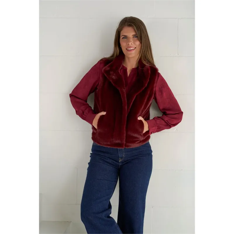 Roberto Sarto Gilet fake fur Rood