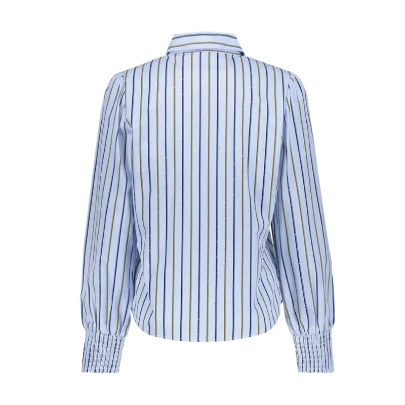 Geisha Blouse pinstripe met rhinestone's