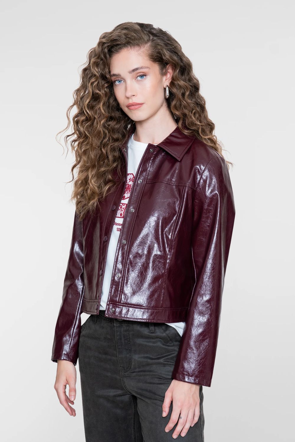 Geisha leather jacket Rood