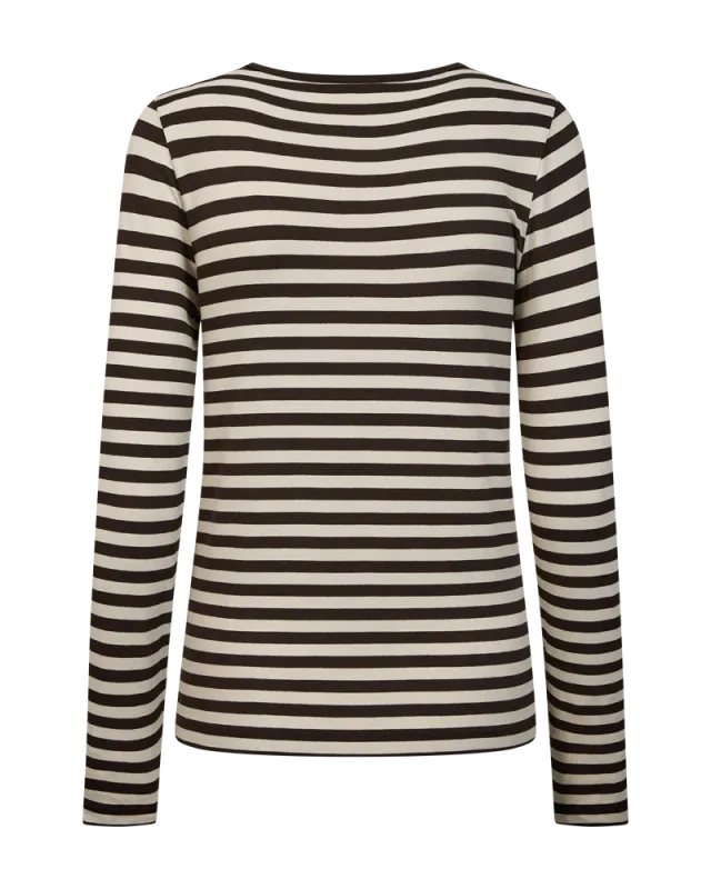 Freequent FQLIANA gestreept Shirt Bruin