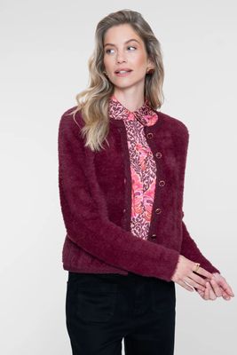 Geisha zacht harige vest Rood