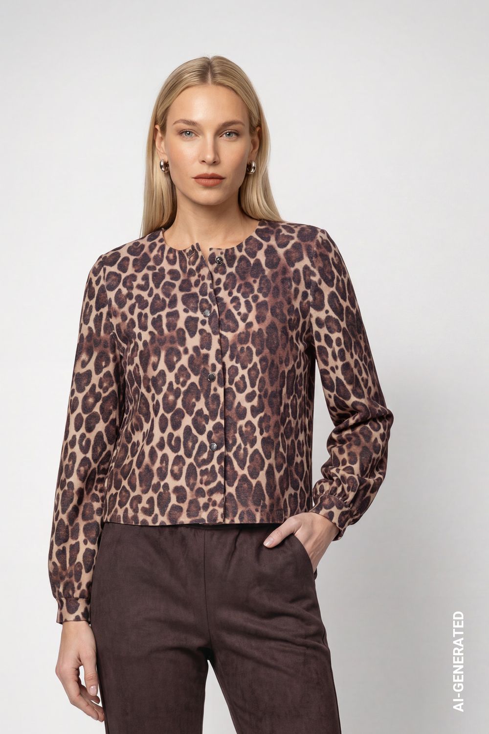 Monari Jacke hazel gemustert vestje Bruin