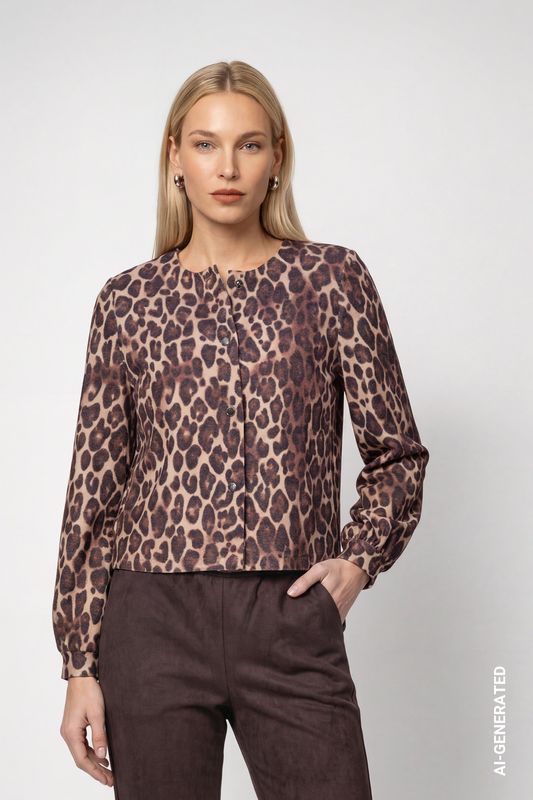 Monari Jacke hazel gemustert vestje Bruin
