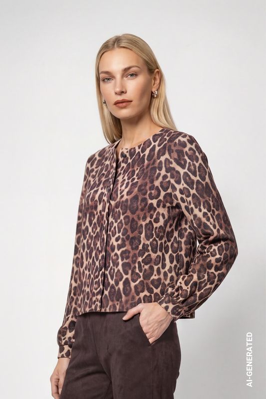 Monari Jacke hazel gemustert vestje Bruin