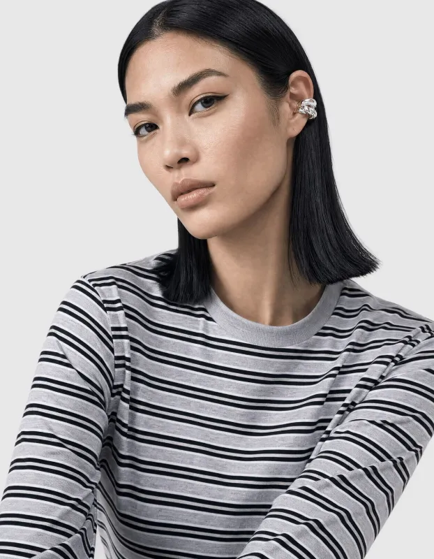 Shoeby Shoulder Stripe Longsleeve T-shirt Grijs
