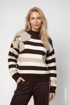 Monari trui met print Bruin
