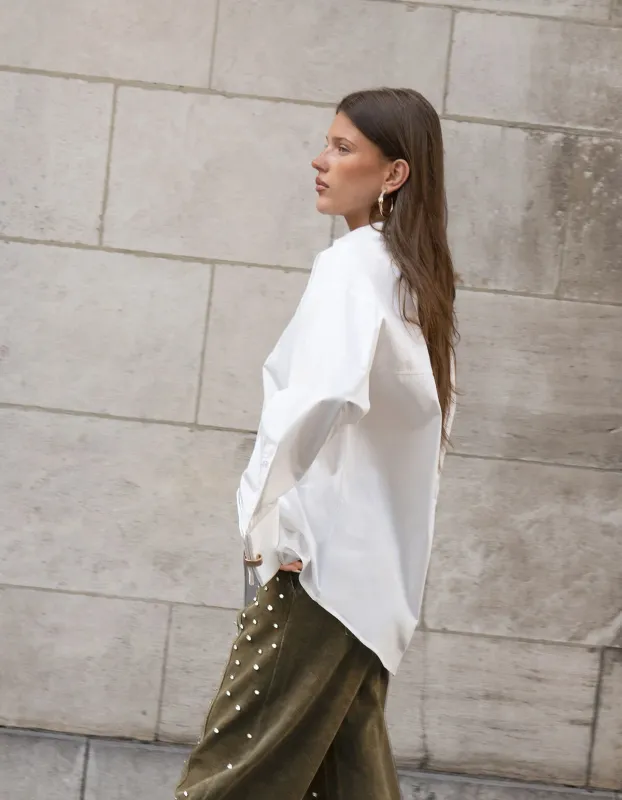 Shoeby Oversized Ring Cuff Blouse Wit