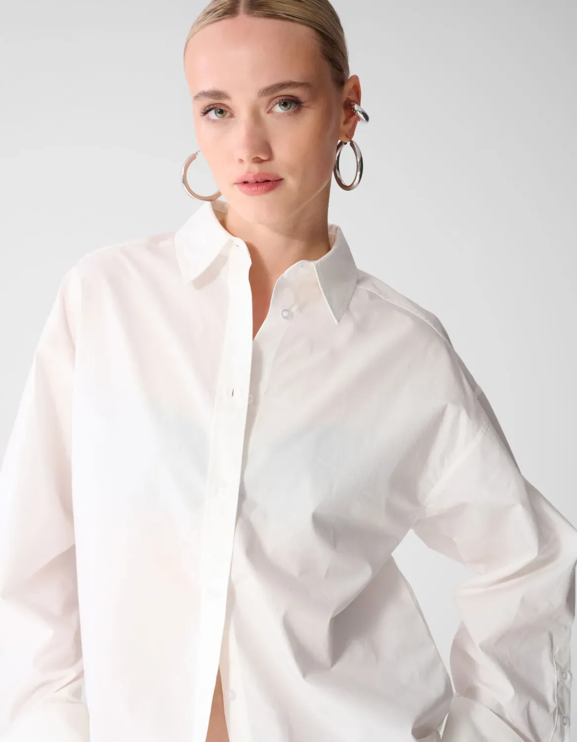 Shoeby Oversized Ring Cuff Blouse Wit