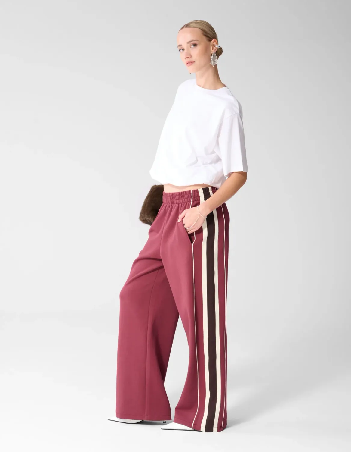 Shoeby Sporty Tape Wide Leg Fit Broek