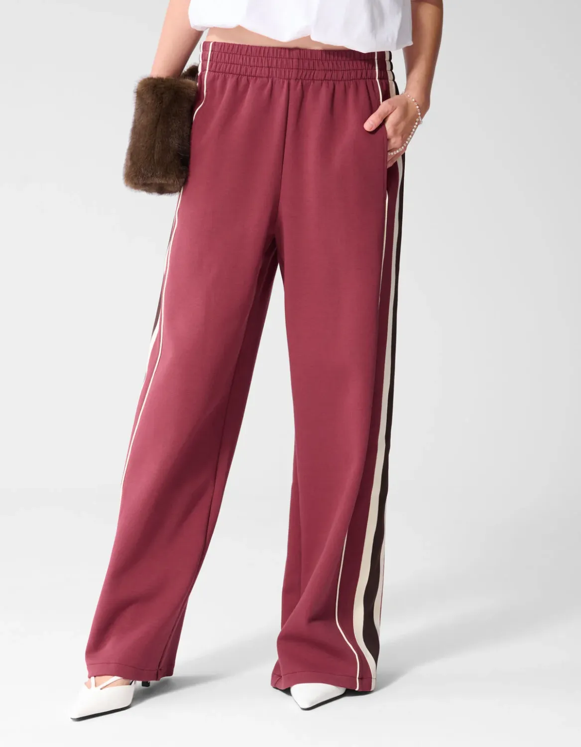 Shoeby Sporty Tape Wide Leg Fit Broek