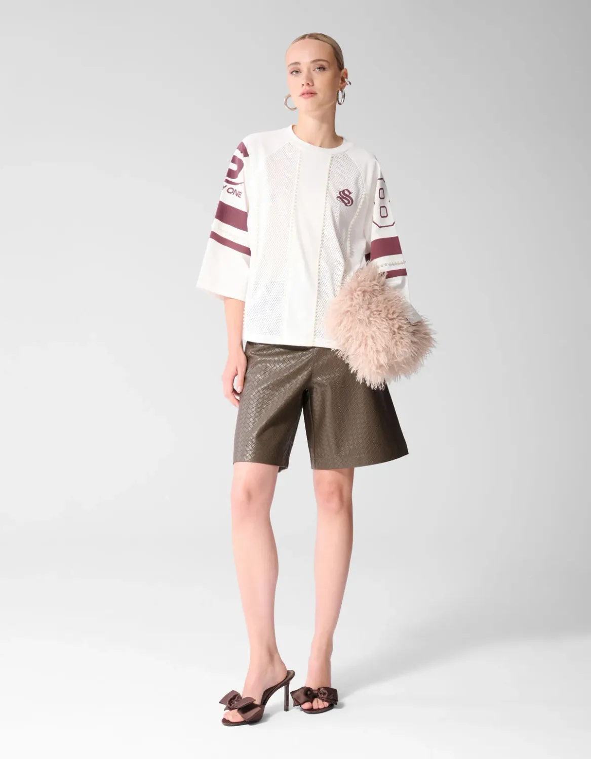 Shoeby Sporty Pearl T-shirt Gebroken Wit Ecru 1113320