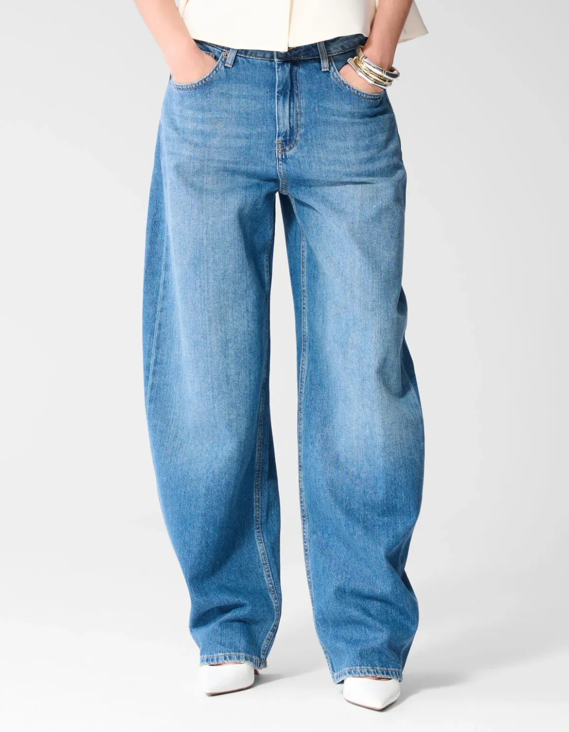 Shoeby Barrel Fit Jeans Donkerblauw