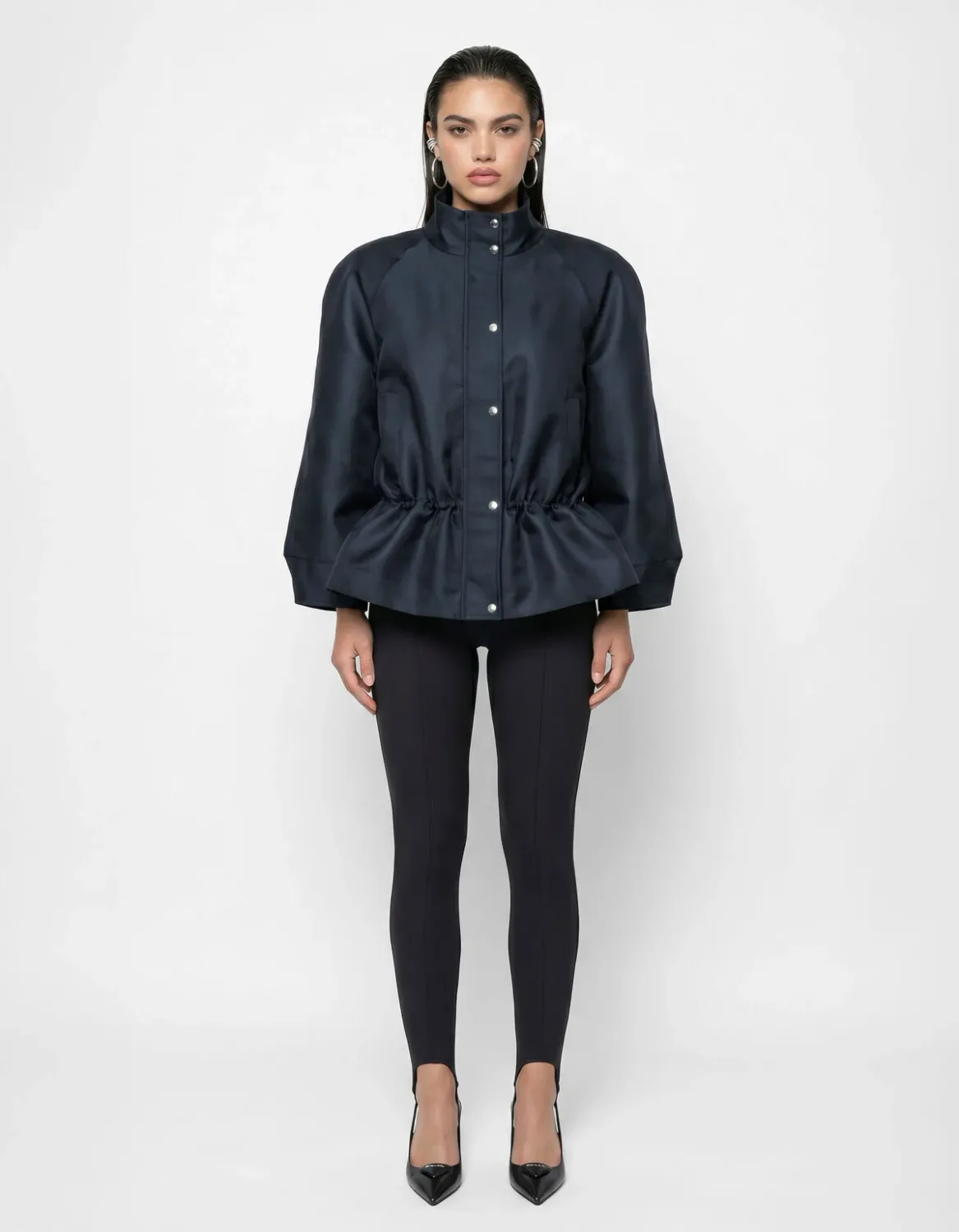 Shoeby Drawstring Satin Twill Jack Zwart
