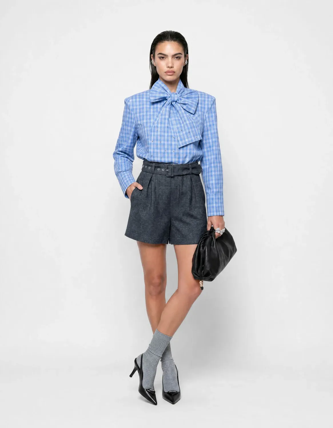 Shoeby Belted Short Grijs