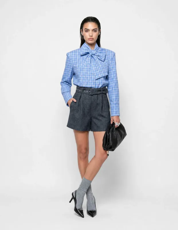 Shoeby Belted Short Grijs
