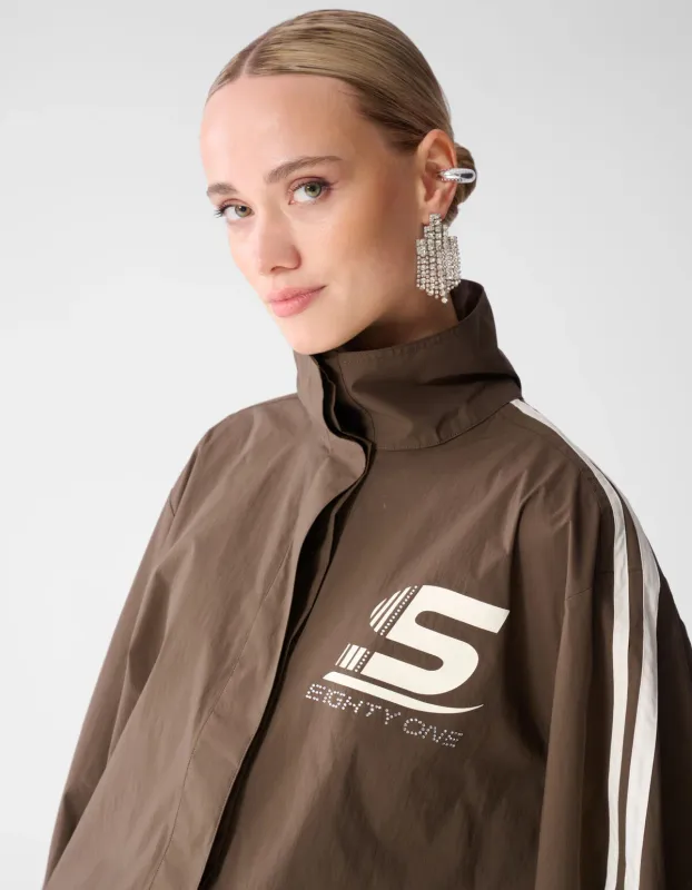 Shoeby Poplin Track Blouse Donkerbruin