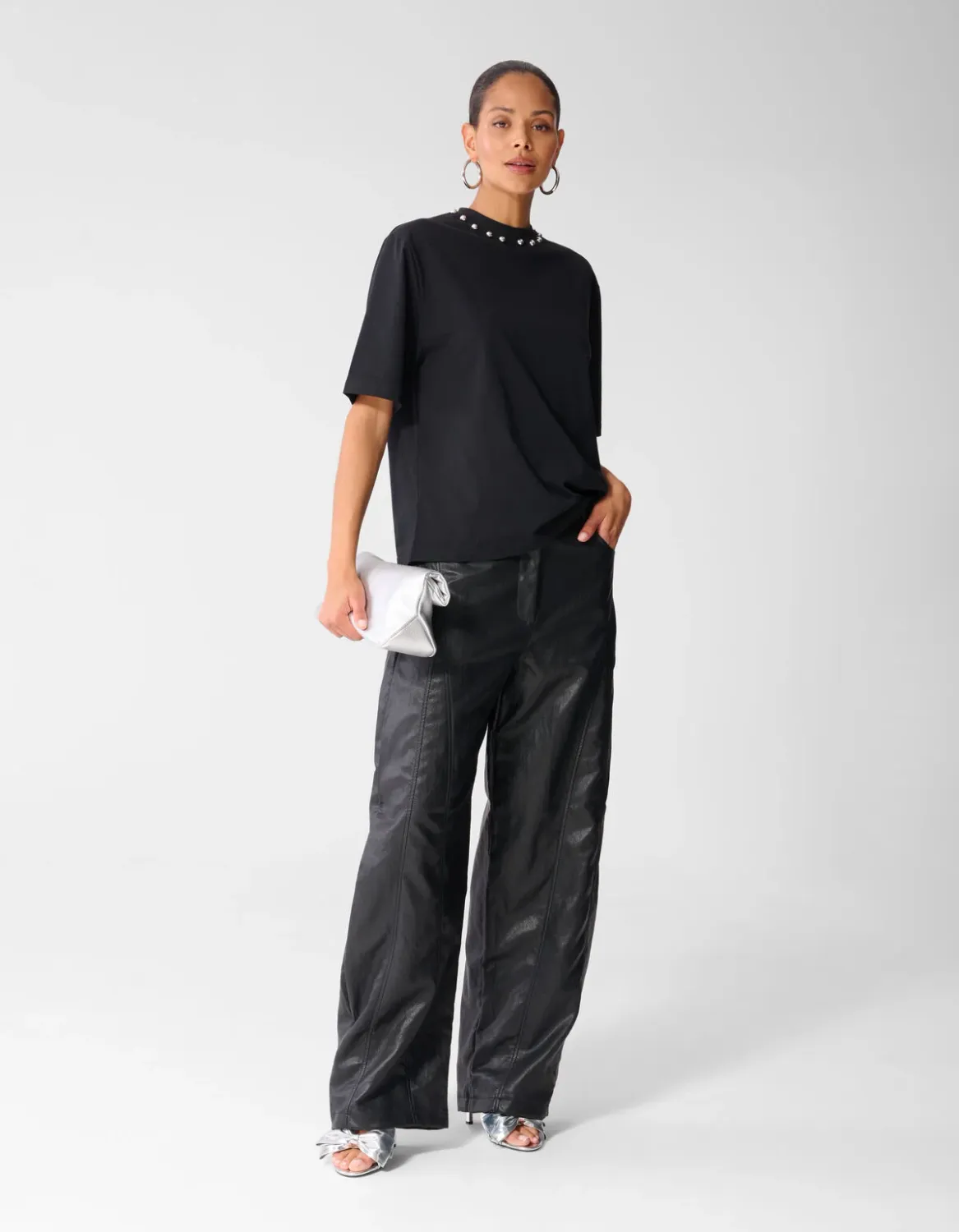 Shoeby Studded T-shirt Zwart