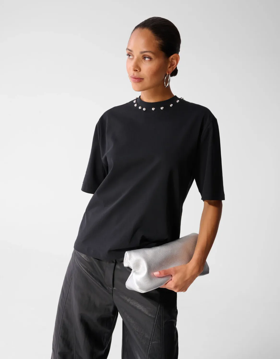 Shoeby Studded T-shirt Zwart