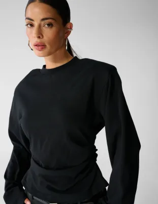 Shoeby Waisted Longsleeve T-shirt Zwart