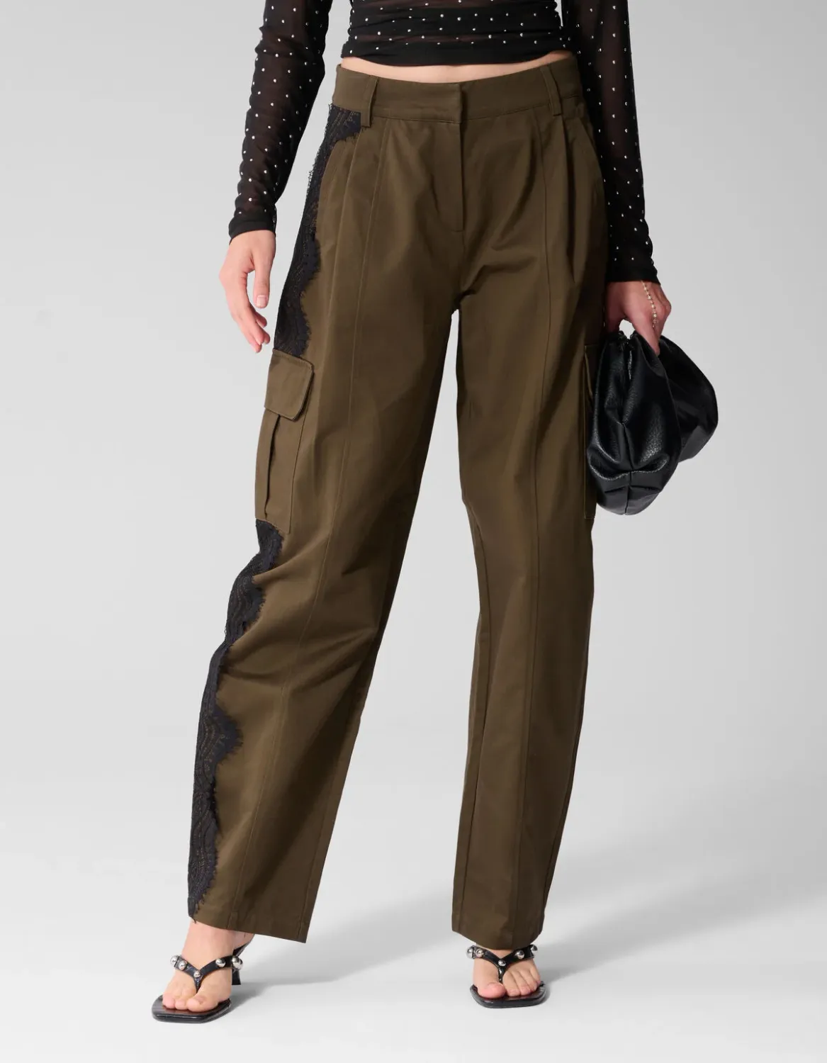 Shoeby Cargo Lace Broek Khaki