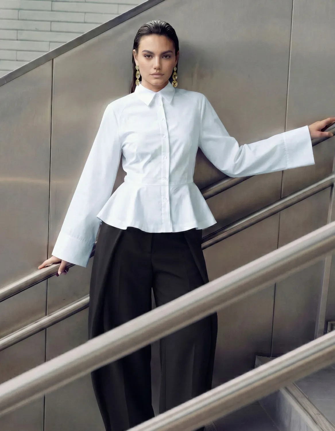 Shoeby Peplum Blouse Wit