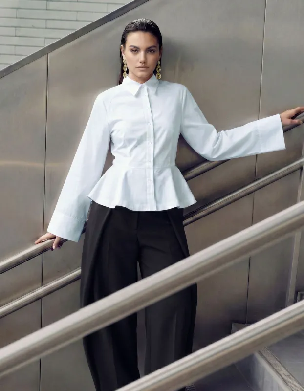 Shoeby Peplum Blouse Wit