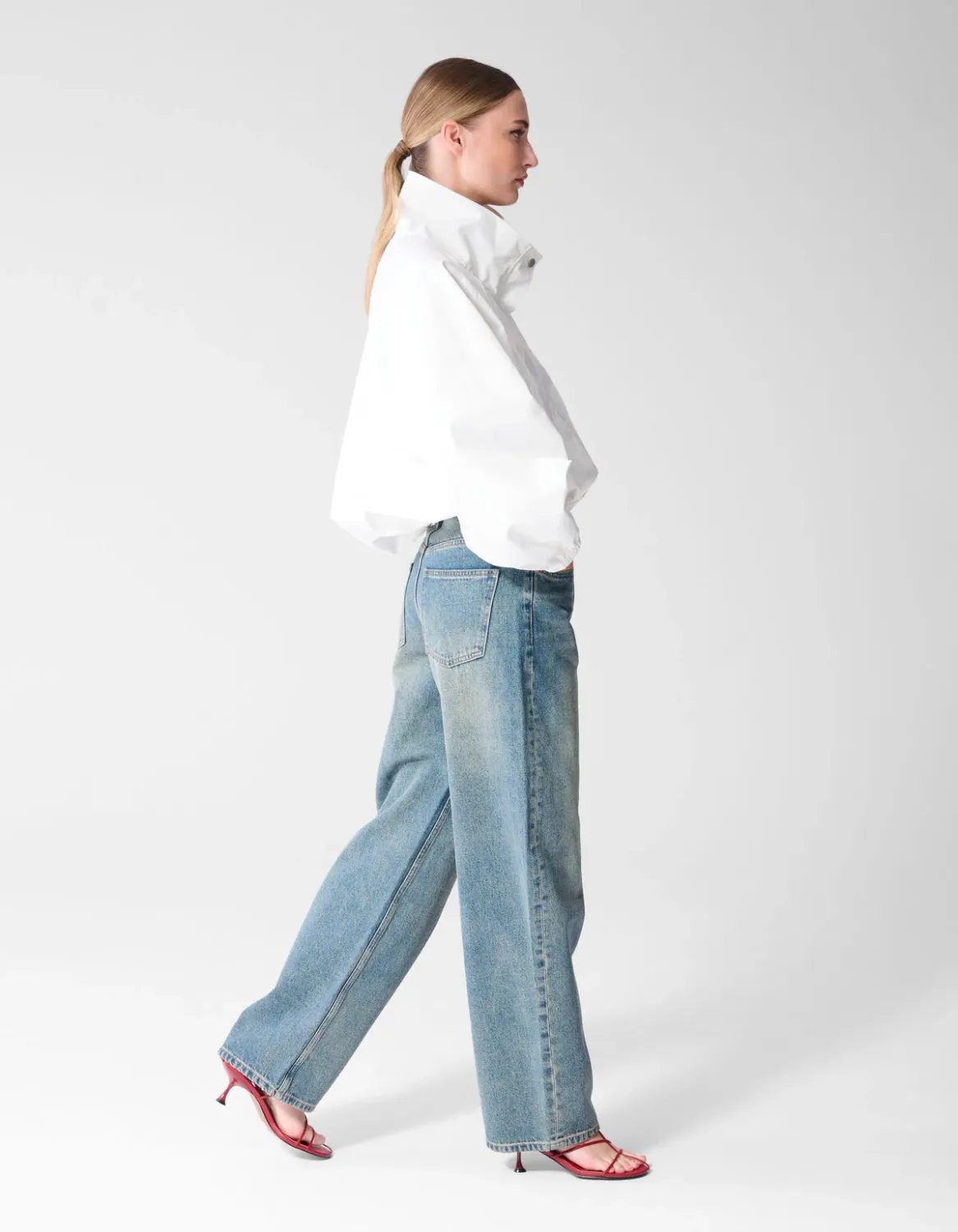 Shoeby Baggy Fit Tinted Jeans Donkerblauw