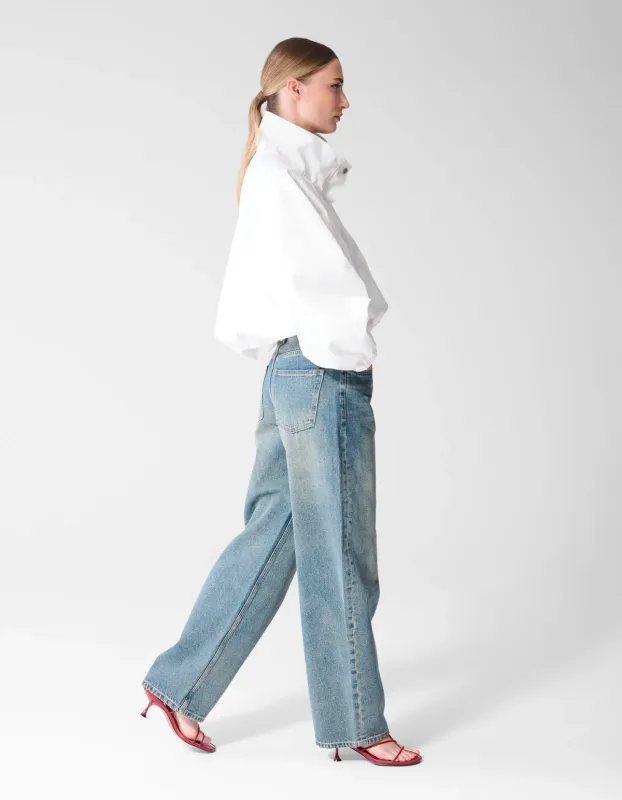 Shoeby Baggy Fit Tinted Jeans Donkerblauw
