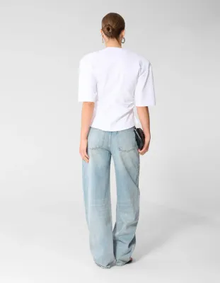 Shoeby Heavy Barrel Fit Jeans Lichtblauw