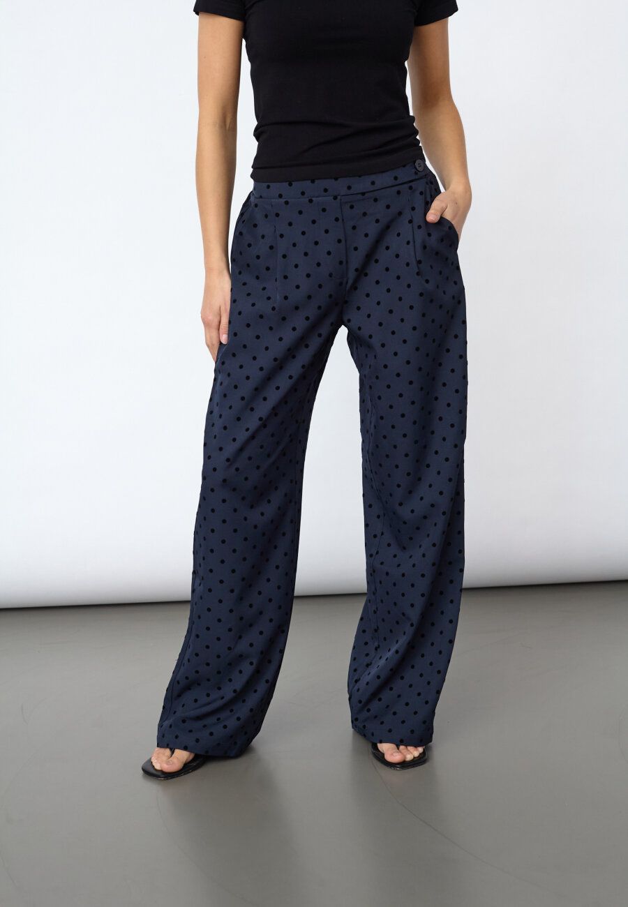 Sisters Point pantalon met polkadot blauw
