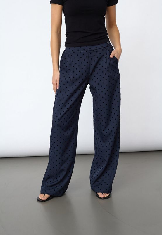 Sisters Point pantalon met polkadot blauw