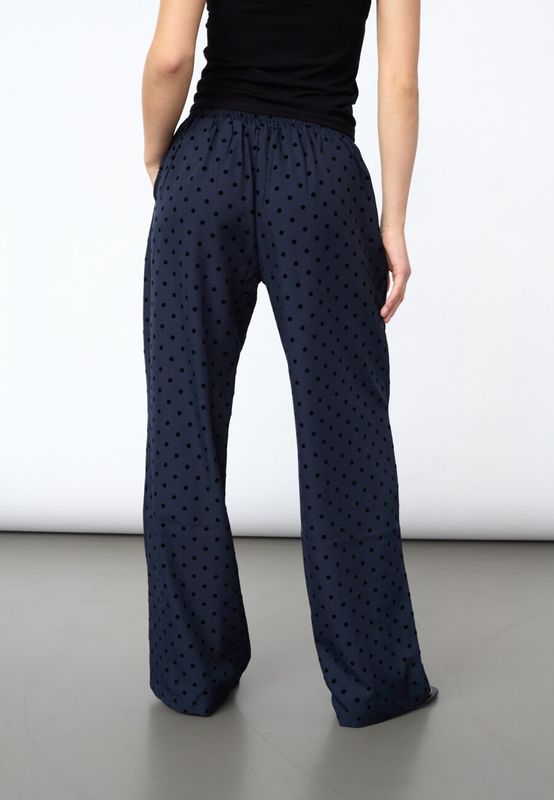 Sisters Point pantalon met polkadot blauw