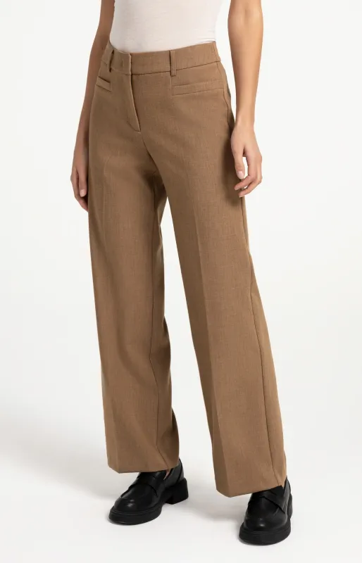 Yaya Pantalon met rechte pijpen Bruin