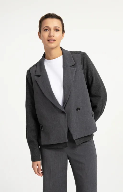 Yaya Blazer met contrasterende stof en losse pasvorm