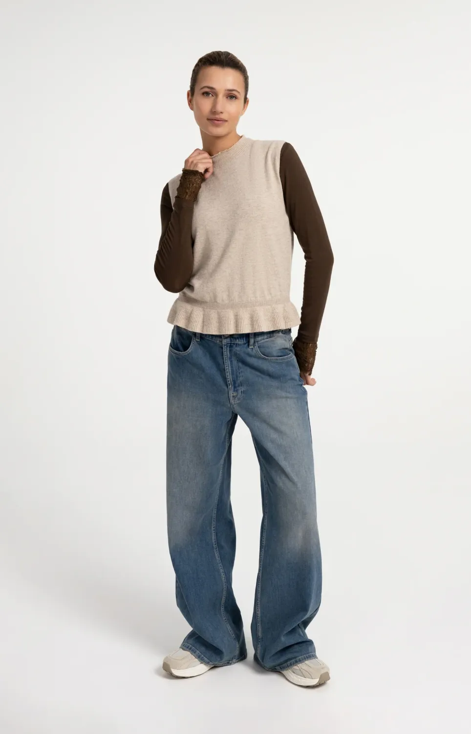 Yaya Extra lange jeans met wijde pijpen (L32)