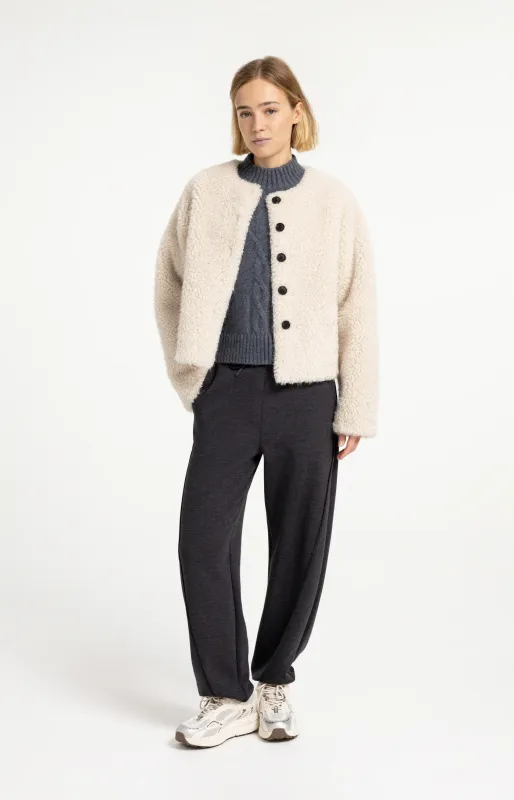 Yaya Kort oversized jasje van imitatiebont