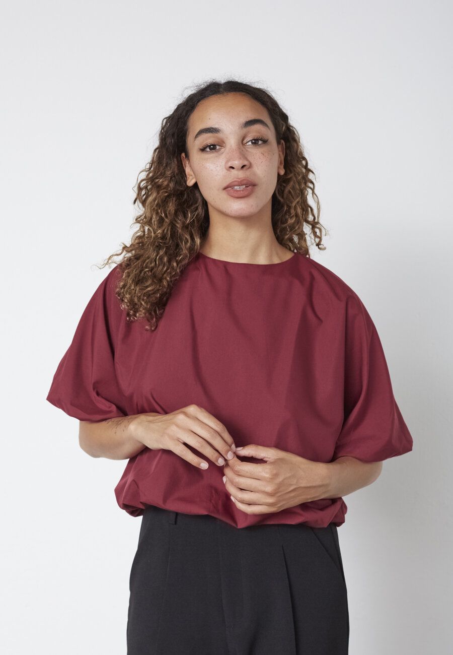 Sisters Point Gufo blouse top bordeaux