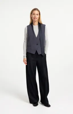 Yaya Geweven broek met ceintuur en subtiele glans